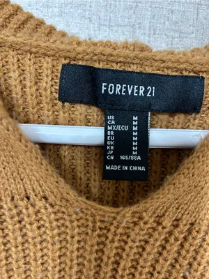 Forever 21 Men’s Mustard Knit Crewneck Hoodie Sweater thumbnail 2