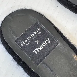 Theory X Newbark Black Suede Leather Mule Flats Womens 8 Comfort Shoes Preppy thumbnail 7