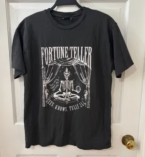 Black Fortune Teller Tee asos‎ Witchy Gothic Halloween Skeleton Emo Sz 2 Small thumbnail 1