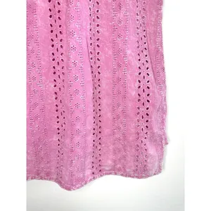 Eri + Ali Anthropologie Pink Eyelet Lace Back‎ Tank Top Small Cotton V-Neck Boho thumbnail 8
