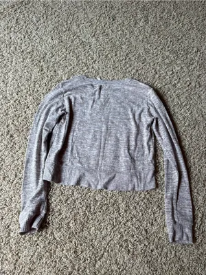 Aeropostale Heather Grey Cropped Crewneck Sweater thumbnail 3