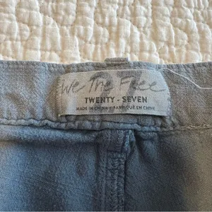 ✨ We the‎ Free Faded Love Linen Blend High-Rise Pleated Front Pants Wave Blue 27 thumbnail 8