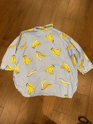 Joyspun Banana-Print Light Blue Pajama Set Size Medium 8/10 - C27-177 thumbnail 9