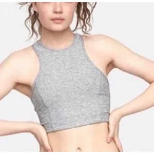 Outdoor Voices Athena Crop Top Heather Grey Space Dye High Neck‎ Tank Medium thumbnail 1