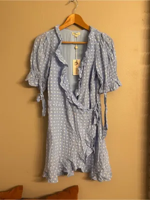 FOR LOVE & LEMONS Sweetheart Mini Wrap Dress thumbnail 2