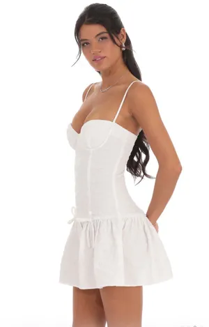 Lucy in the Sky white corset double bow drop waist dress thumbnail 3