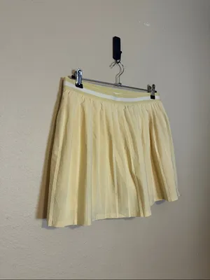 Girlfriend‎ Collective lemonade yellow pleated tennis skort skirt Size XL thumbnail 3
