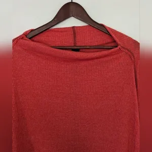 Free People Top XS Cherry Coral‎ We The Free Londontown Thermal Oversized thumbnail 3
