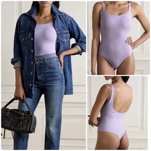 SKIMS Fits Everybody Square Neck Thong Bodysuit Sugar Plum Purple Size M thumbnail 2