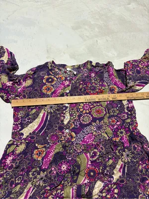 Natural life Purple Floral Tiered long sleeve dress medium thumbnail 5