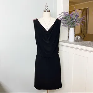 White House Black Market V-Neck Formal Dress with Crystal Shoulder Accents 4 thumbnail 2
