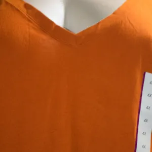 Ava & Viv Women's V-Neck Short Sleeve T-Shirt 4X Cotton Rust Orange thumbnail 9