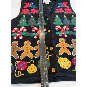 VTG Bechamel Knit Christmas Sweater Vest Novelty Holiday, Ugly, Teacher L-XL EUC thumbnail 2