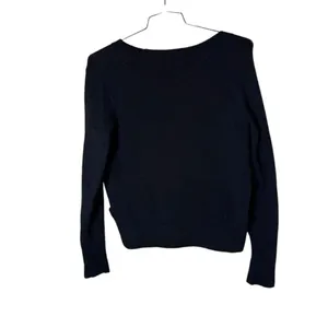 Madewell Wrap-Front Pullover Sweater in Coziest Yarn black S thumbnail 4