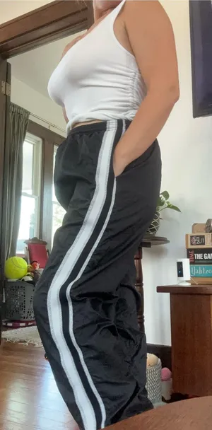 Vintage 90s Y2K Black & Silver Windbreaker Cheerleader Jogger Pants thumbnail 1