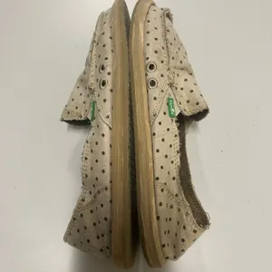 Sanuk‎ Sidewalk Surfers Polka Dot Slip On Loafers Beige Brown Womens 8 Shoes thumbnail 3