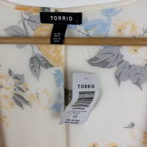 NWT Torrid Georgette Kimono Sz 1X/2X Yellow Floral Lightweight Open Front‎ Flowy thumbnail 5