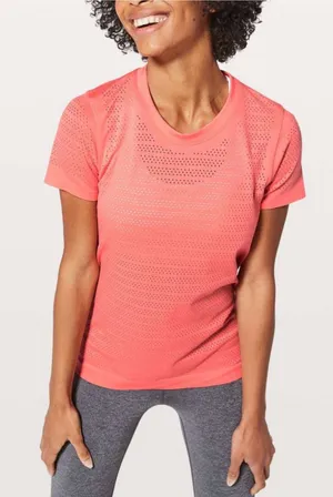 LULULEMON Breeze By Short Sleeve *Squad Light Coral M? thumbnail 1