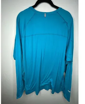 Nike Long-Sleeved Workout Shirt Women's Plus Size 3X Blue Turquoise Athleisure thumbnail 2