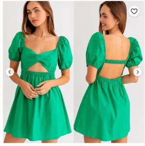 Beginning Boutique Cannes Green Puff Spring Mini Dress thumbnail 4