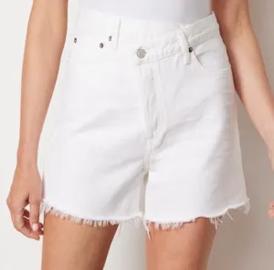 Agolde White Criss Cross Jean Shorts thumbnail 1