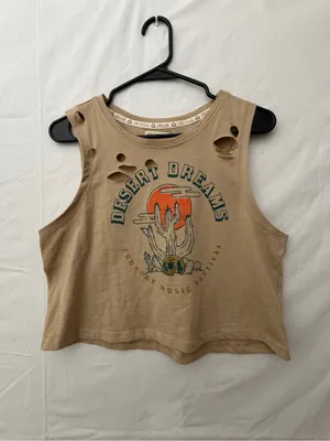 Recycle Threads Desert Dreams Country Music Festival Crop Tank L. NWOT(A724) thumbnail 2