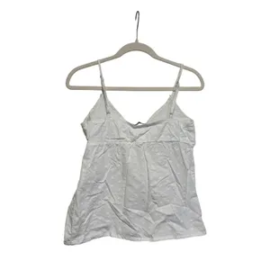 Brandy Melville White Embroidered Cotton Tank Top M thumbnail 9