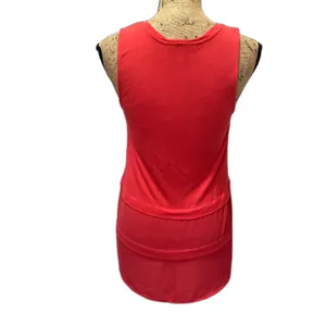 LOFT Hot Pink Tiered Tank Top Layered Hem Business Casual‎ Feminine Size Small thumbnail 2