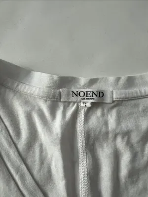 No End Denim Supima Cotton Deep V-Neck Tee White Small $59 thumbnail 6