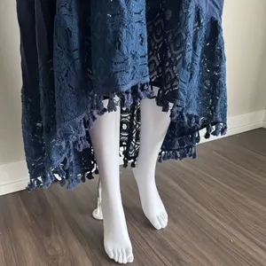 Navy Blue Summer Ruffle Tie Waist Dress XL thumbnail 5