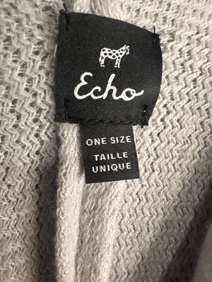 Echo Gray Fringe Knit Poncho Wrap Shawl One Size Boho Western Cozy Layering thumbnail 4