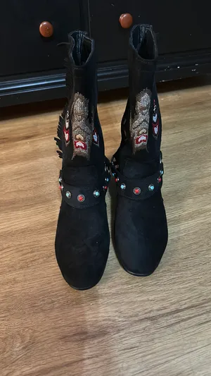 Embroidery beautiful boots Black Size 8 thumbnail 3