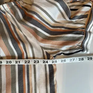 Hint of Blush Striped Cold Shoulder Midi Dress Plus 3X Boho Tie Sleeve Cotton thumbnail 7