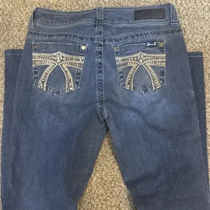 Seven7 Womens Blue Boot Cut Jeans Size 8 Mid Rise Medium‎ Wash Sequin Y2K thumbnail 5