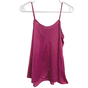 Vintage 70s/80s Rena Pink Lace Camisole Satin Slip Top Coquette Lingerie Small thumbnail 2