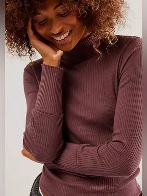 Intimately Free People The Dylan Mock Neck Tee size Medium thumbnail 1