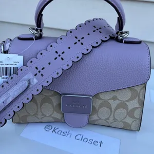 Coach Light Khaki Soft Lilac Top Handle Satchel thumbnail 7