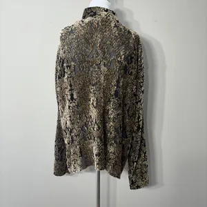 Chicos 3 Jacket Topper Womens XL Crinkle Velvet‎ Burnout Sheer Brown Whimsigoth thumbnail 6