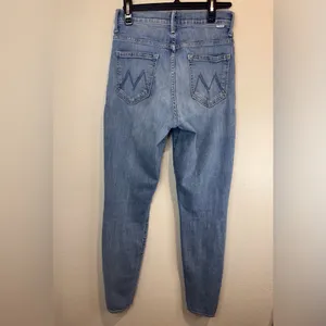 Mother Denim The Seamed Swooner Hover Blowing Kisses Blue Skinny‎ Jeans Size 27 thumbnail 5