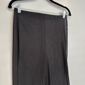 Womens Black Mesh Flared Bell Bottom Pants Sheer Cover Up Festival Size‎ M thumbnail 5