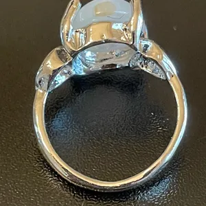 Opal stone silver plated woman ring size 5.75 thumbnail 4