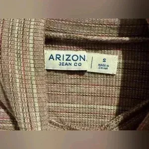 Arizona Jeans Women’s Mockneck Green Stripe Rayon‎ Top Size S thumbnail 6