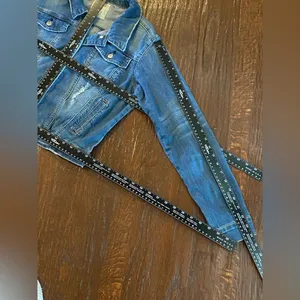 altar'd state denim jacket distressed blue large 90s y2k thumbnail 8