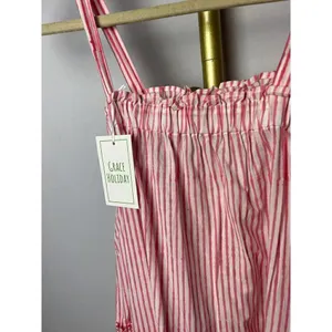 Grace Holiday Pink and White Stripe Tiered Dress NWT Sz. XS thumbnail 3