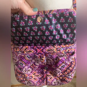 Vera Bradley Iconic Triple Zip Hipster Crossbody Purse Raspberry Medallion. thumbnail 5