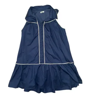 TCEC navy blue button down white accent sleeveless dress women’s size large thumbnail 1