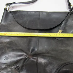 Born Black Leather Shoulder Bag Flip Opening Boho Classic Goth Minimalist thumbnail 5