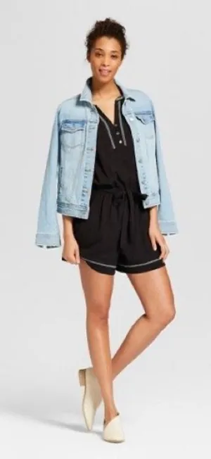 Universal Threads™ Women's Embroidered Romper thumbnail 1