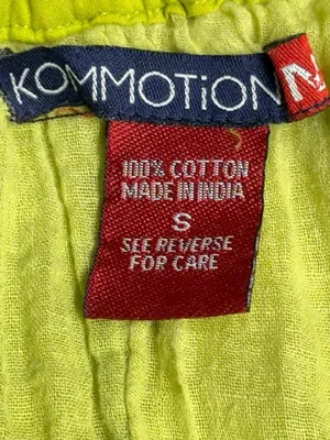 Kommotion NY Lime Green Boho Mx Skirt 100% Cotton Embroidered Sequin Tiered Sz S thumbnail 5