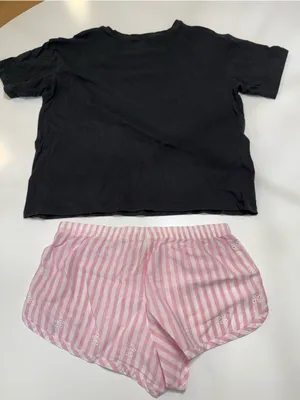 Victoria's Secret Pink & White Lounge Shorts with matching Black VS Top thumbnail 5